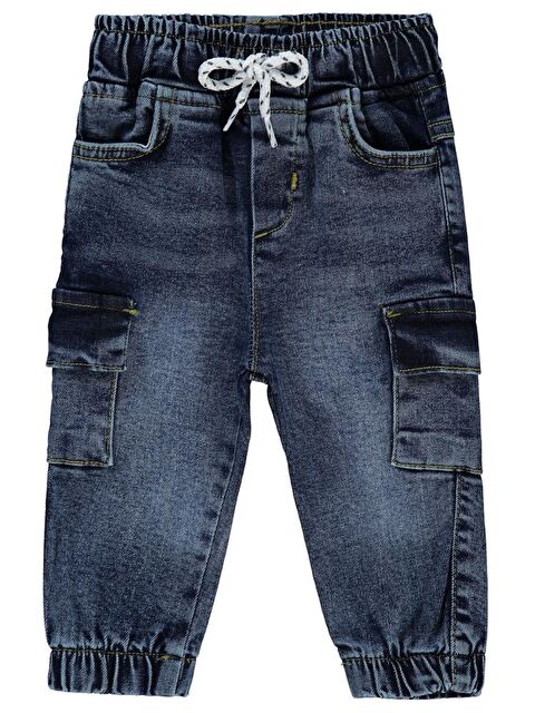 Civil Baby Kargo Cepli Jean 6-18 Ay Pantolon - Mavi 6-9 Ay