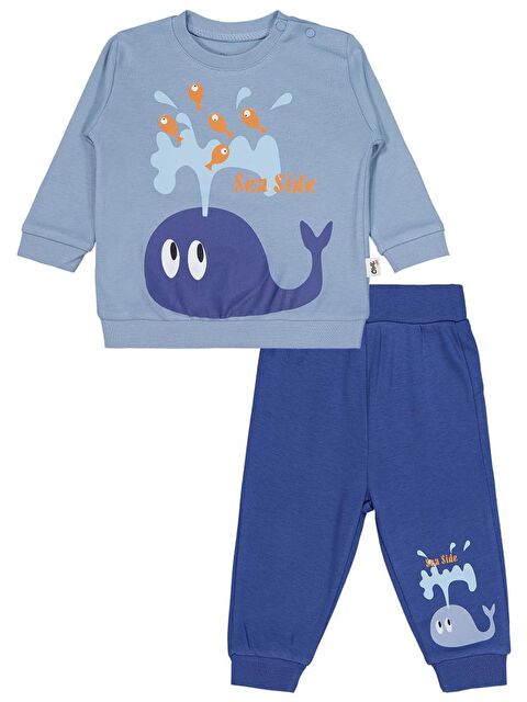 Civil Baby Bebek Bisiklet Yaka Takım 6-18 Ay - Mavi 12-18 Ay - S000223981-17234