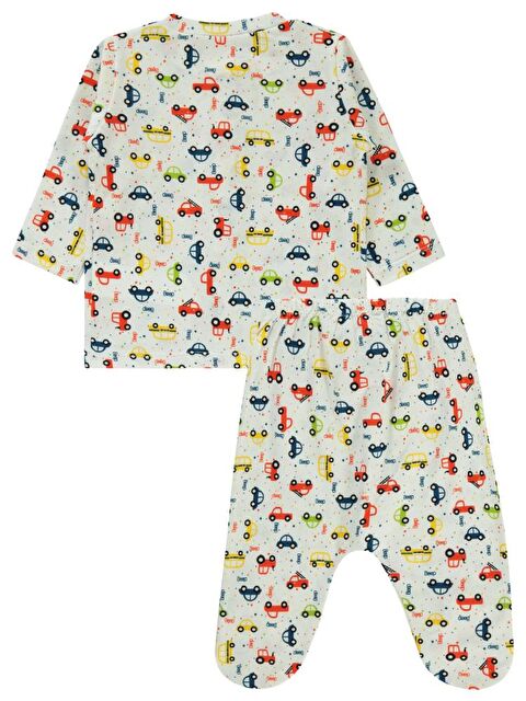 Civil Baby Araba Baskılı 1-6 Ay Pijama Takımı - Ekru6-9 Ay - S000357006-19965