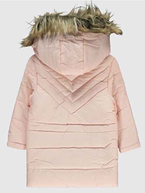 Civil Girls Körük Cepli Kuşaklı 2-5 Yaş Mont - Pudra 2-3 Yaş - S000298214-7152