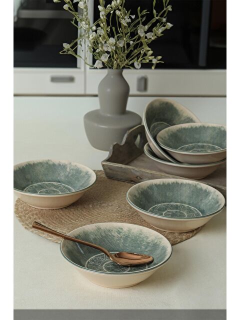 Keramika Maya Yemek Tabağı 18 Cm 6 Adet - S000106997-23173