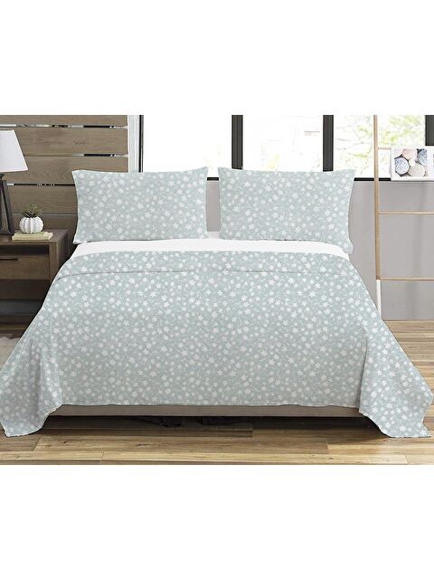 Evmila EVMİLA Beyaz Minik Çiçek Desen Çift Kişilik Baskılı Pike (200x220 Cm) - S000029051-23173