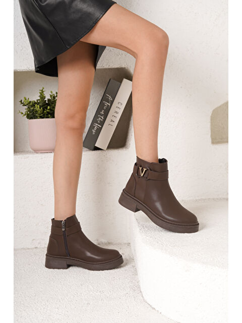 Daxtors D802 Kadın Yanı Tokalı Ortopedik Soğuk Geçirmez Bot - S000299322-19291