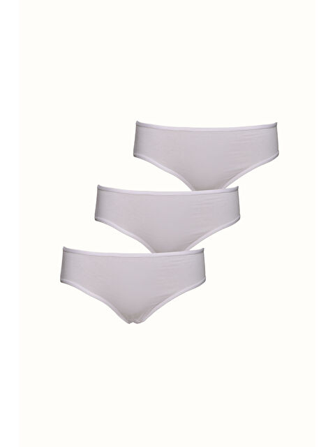 C&City 3 lü Paket Yüksel Bel Basic Külot 501 Beyaz - S000222935-20063