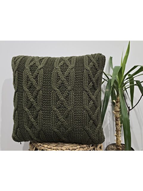 Asdiva Yılbaşı Kırlent Kılıfı Triko Örgü Model  Yeni Yıl 43x43 - S000347707-248