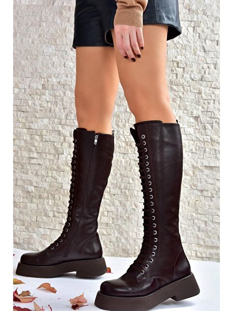 Fox Shoes L6101309 Kahverengi Kadın Çizme - S000056164-19413