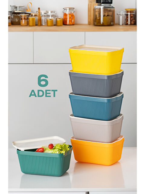 Porsima 1037 Still Box 6 Lı Çok Amaçlı Erzak Saklama Kutusu Kabı Seti Dolap Içi Düzenleyici Organizer 1,5 L - S000294313-20065