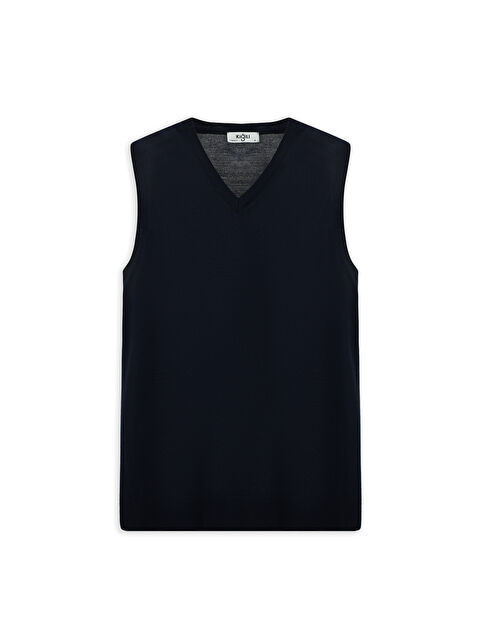 Kiğılı V Yaka Yünlü Triko Süveter - S000443607-29672