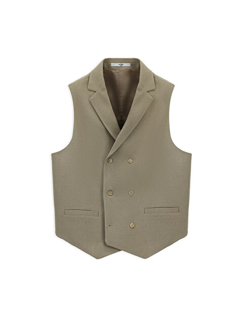 Kiğılı Slim Fit Dar Kesim Desenli Klasik Kruvaze Yelek - S000443615-26429