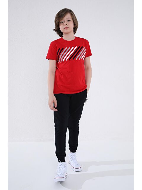 Tommylife Lacivert Erkek Çocuk Jogger Fermuarlı Cep Standart Kalıp Manşetli Eşofman Alt - 64042