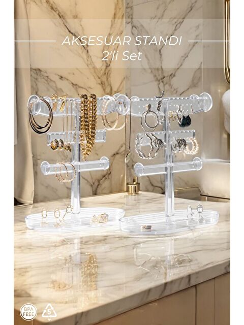 Nandy Home 2 Adet Aksesuar Standı  Takı Organizeri  Kolye  Yüzük  Küpe Organizeri - S000359988-26865