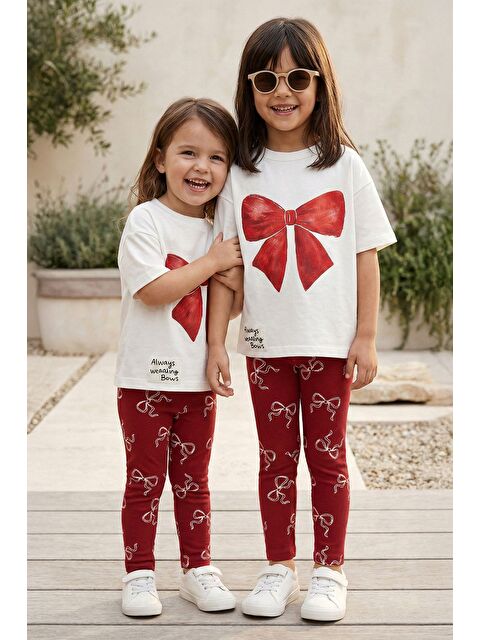 ZUZUNGA Fiyon Baskılı Kız Çocuk Tayt Takım – Fiyonk Desenli Tasarım