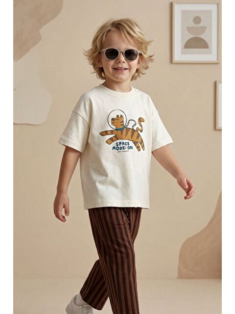 ZUZUNGA Space Mode Kaplan Baskılı Erkek Çocuk Alt Üst Takım