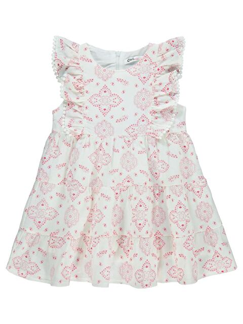 Civil Girls Robası Fırfırlı 2-5 Yaş Elbise - Pembe 3-4 Yaş - S000359362-20024