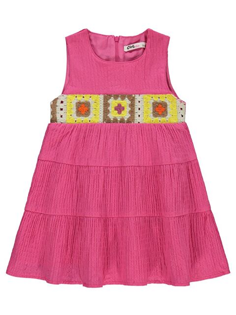 Civil Girls Roba Desenli 2-5 Yaş Elbise - Fusya 2-3 Yaş - S000359588-18686