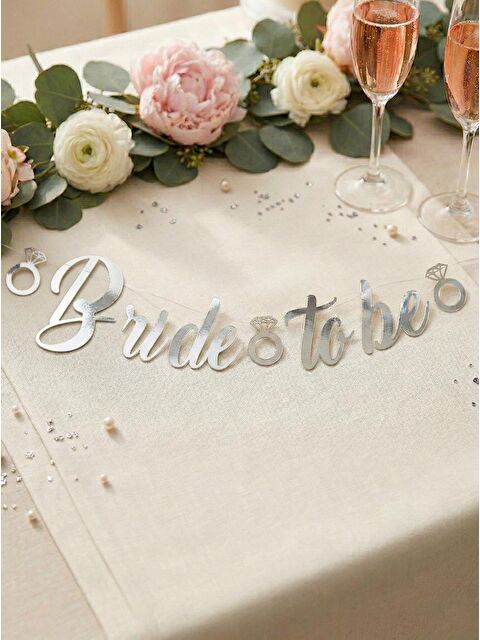 Parti Adresi Bride To Be Kaligrafi Banner Asılabilir  Bekarlığa Veda Parti Süsü Gümüş - S000522953-18105