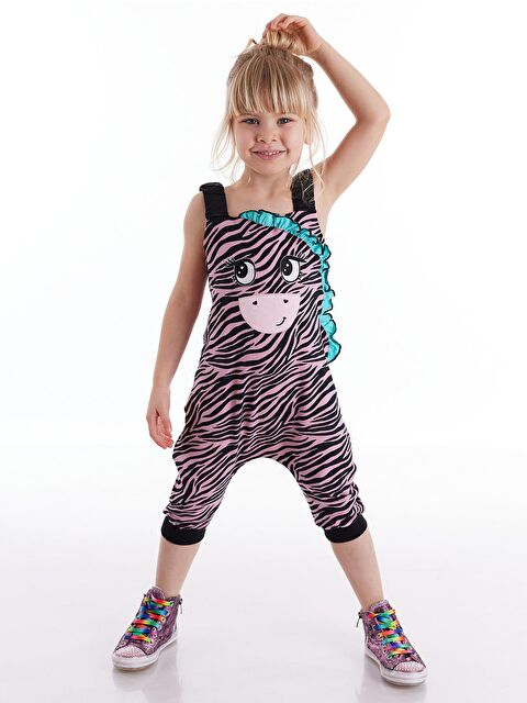 Denokids Zebra Fırfırlı Kız Tulum - S000009316-23173