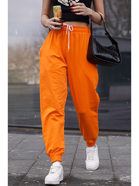 Madmext Turuncu Comfort Fit Basic Eşofman Altı Mg1635 - S000030630-20013