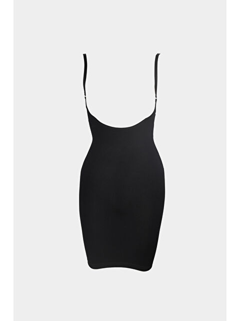 C&City C15060 Göğsü Açık Elbise Korse Siyah - S000223045-19351