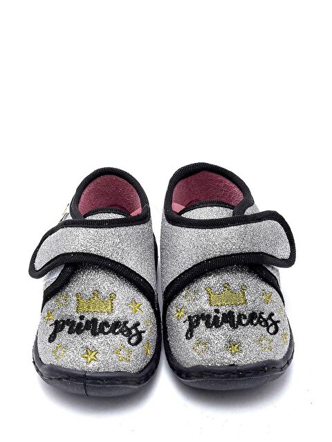 First Step Gümüş Prenses Nakışlı Panduf-F-711 - S000041629-18105