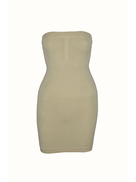 C&City C15065 Dikişsiz Straplez Korse Elbise Ten - S000223042-26407