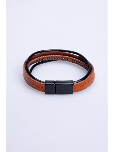 TUDORS Deri Taba Erkek Bileklik