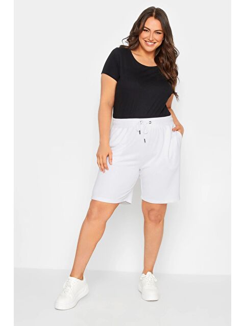 Stil Diva Büyük Beden Cepli Beli Büzgülü Bol Kesim Jogger Şort 144601 - S000196888-20063