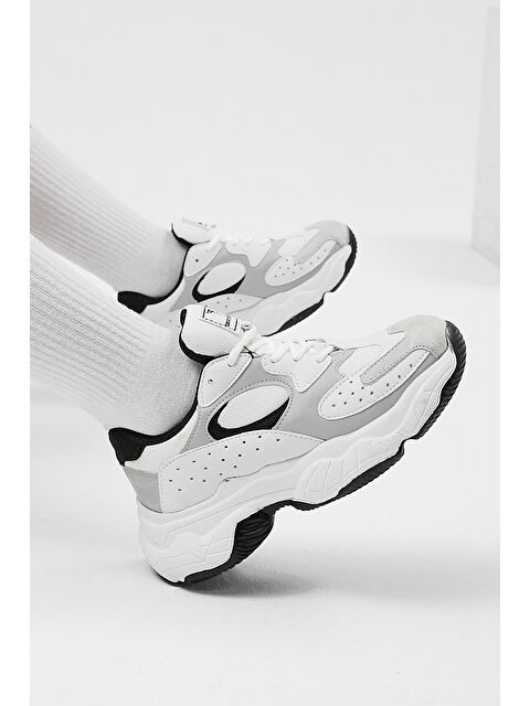 TONNY BLACK Kadın Beyaz Gri Spor Ayakkabı Tb284 - S000007248-20063