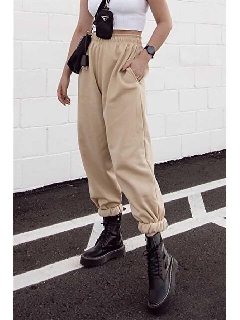 Madmext Camel Paça Lastikli Oversize Kadın Eşofman Mg324 - S000030651-20472