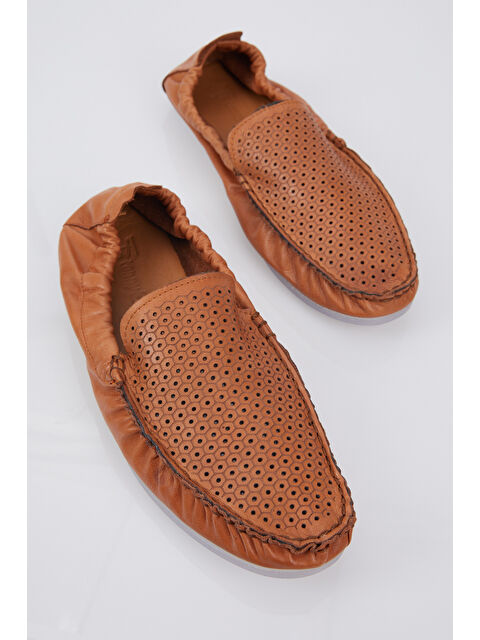 TONNY BLACK Erkek Taba Arkası Lastikli Hakiki Deri Loafer - S000005433-19413