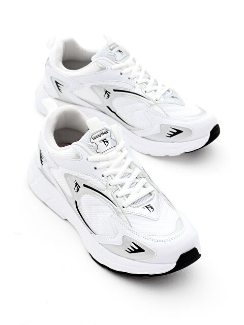 TONNY BLACK Unisex Beyaz Gümüş Faylon Taban Rahat Kalıp Unisex Ayakkabı - S000102743-37228