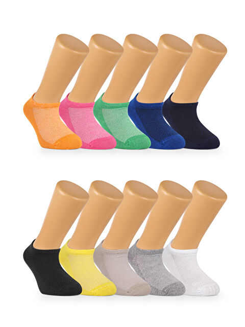 Ozzy Socks 10 Çift Dikişsiz Pamuklu Bebek Çocuk Görünmez Patik Çorap - S000138928-23173