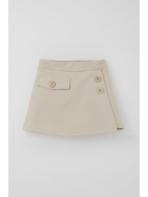 Breeze Kız Çocuk Şort Etek Cep Kapağı Detaylı Düğme Aksesuarlı Taş (6-12 Yaş) - S000493785-25636