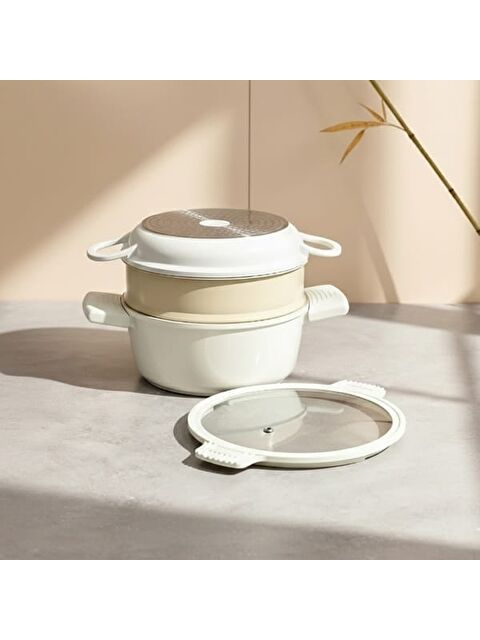 Arow Pienza Alüminyum Tencere Seti - Krem / Bej - 7 Parça - S000511953-37513