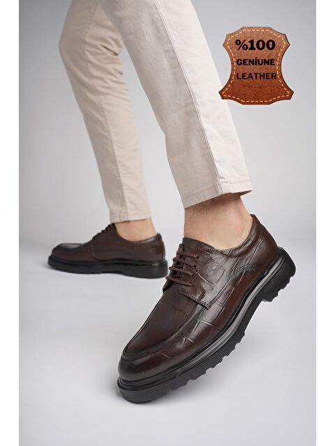 Muggo NORMAN Günlük Klasik Hakiki Deri Casual Rahat Kalın Taban Erkek Ayakkabı - S000191316-19413