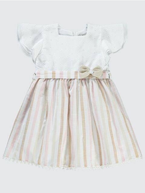 Civil Girls Robası Brodeli 2-5 Yaş Elbise - Pudra 5-6 Yaş - S000199946-7152