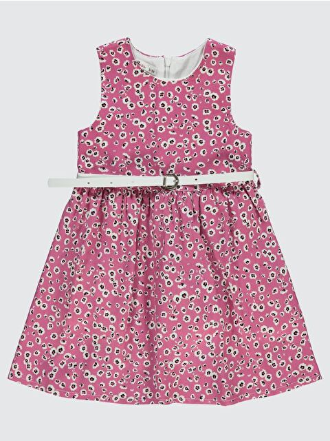 Civil Girls Leopar Desenli 2-5 Yaş Elbise - Fusya 2-3 Yaş