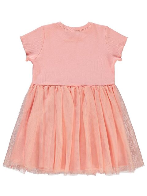 Civil Girls Kalp Baskılı Tüllü 2-5 Yaş Elbise - Pudra 2-3 Yaş - S000381958-7152