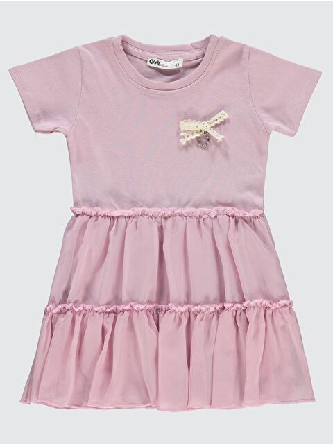 Civil Girls Fırfırlı Aksesuarlı 2-5 Yaş Elbise - Lila5-6 Yaş - S000204436-17878