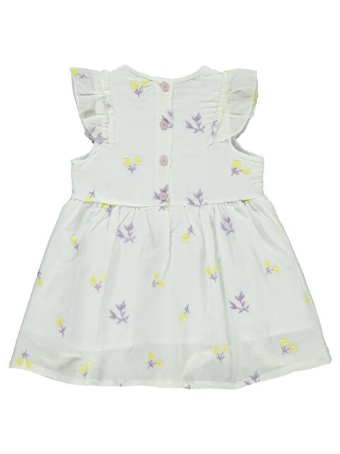 Civil Baby Çiçek Nakışlı 6-18 Ay Elbise - Ekru6-9 Ay - S000365141-19965