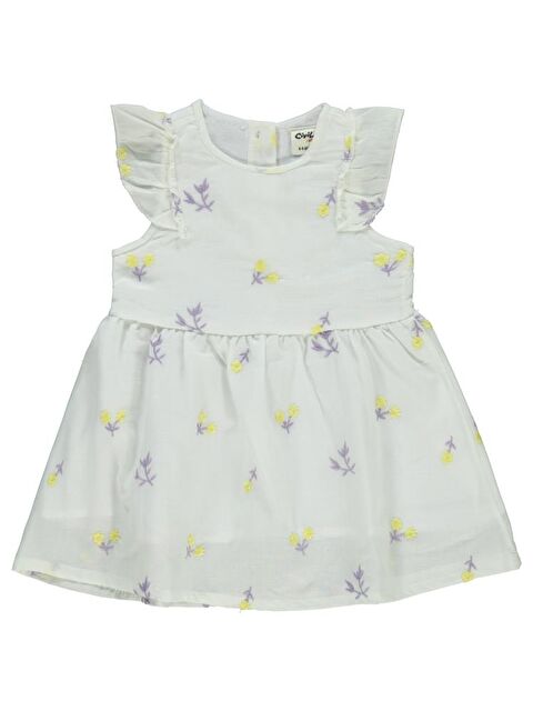 Civil Baby Çiçek Nakışlı 6-18 Ay Elbise - Ekru6-9 Ay - S000365141-19965