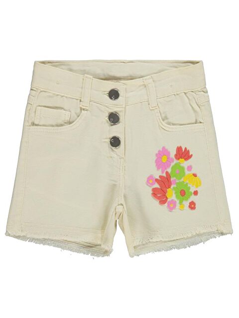 Civil Girls Çiçek Baskılı 2-5 Yaş Şort - Bej 2-3 Yaş - S000386261-19928