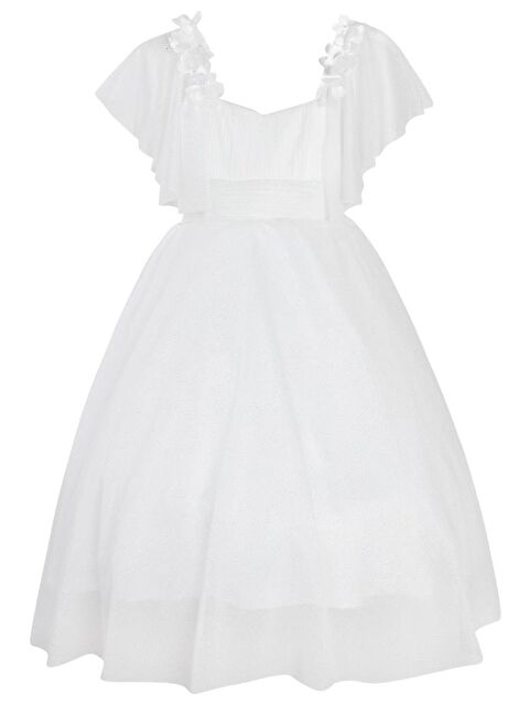 Civil Girls Omzu Çiçekli Tarlatanlı 2-5 Yaş Abiye - Bej 3-4 Yaş - S000229883-19966