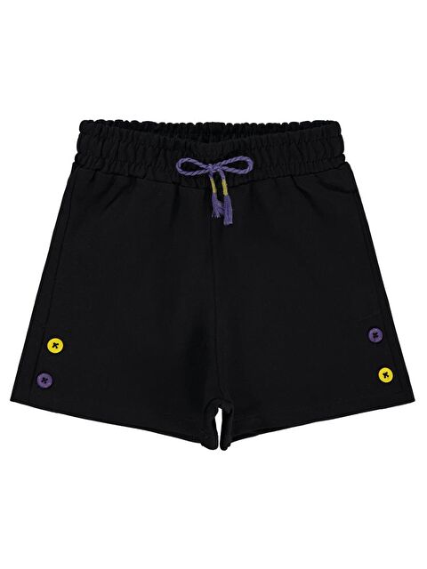 Civil Girls Düğme Detaylı 6-9 Yaş Şort - Siyah 6-7 Yaş - S000382244-19351