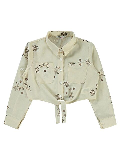 Civil Girls Büyük Çiçek Baskılı 10-13 Yaş Gömlek - Kahverengi 12-13 Yaş - S000359554-19413