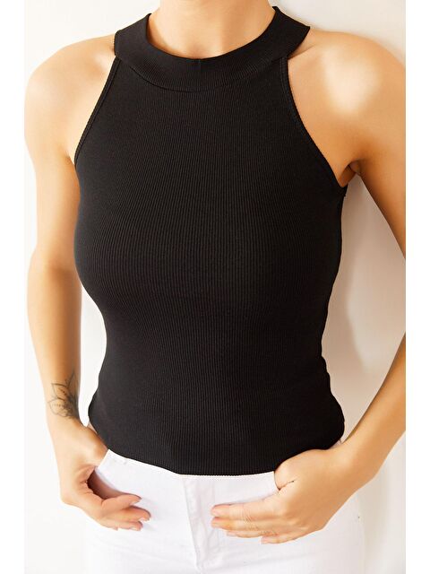 Xhan Siyah Karkorse Kolsuz Bluz 1KXK2-44687-02 - S000038384-19351