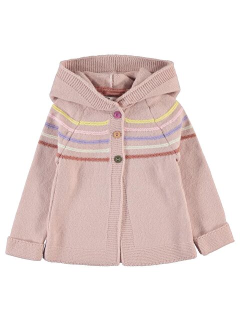 Civil Girls Renkli Çizgili 2-5 Yaş Hırka - Pudra 4-5 Yaş - S000296621-7152