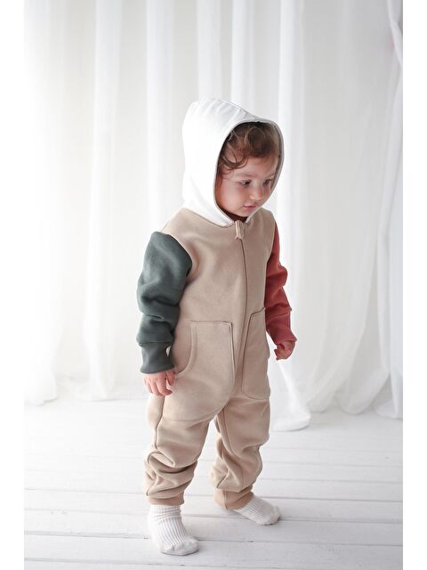 Catz Kids Çocuk Kışlık Tulum 4 Renkli 3 İplik Şardonlu Kapüşonlu Tulum - S000117943-37219