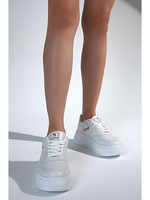 TONNY BLACK Kadın Beyaz Bakır Sneaker Rahat Kalıp Kadın Spor Ayakkabı - S000090017-20063