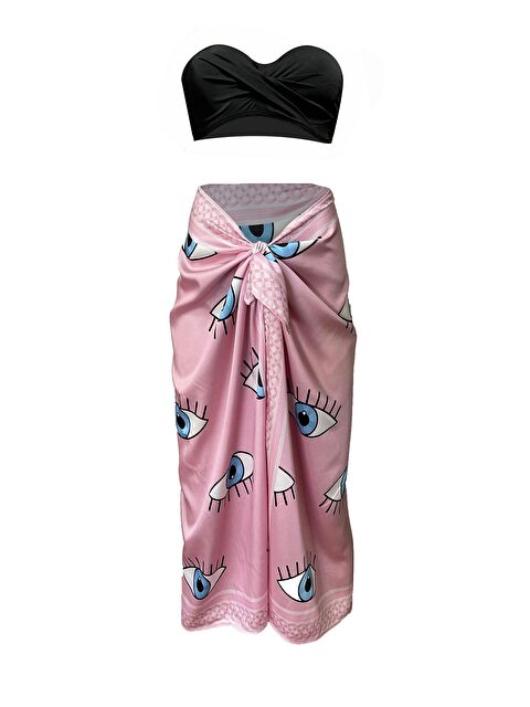 Bolder ELENA Pink Eyes Saten Pareo 145*95 (İç göstermez) - S000012348-20024